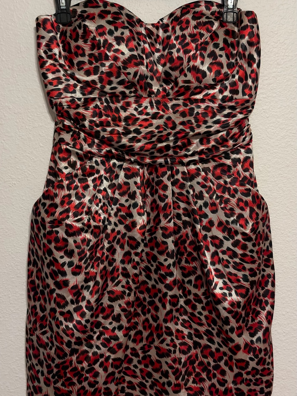 Charlotte Russe Leopard Print Strapless Sheath Dress